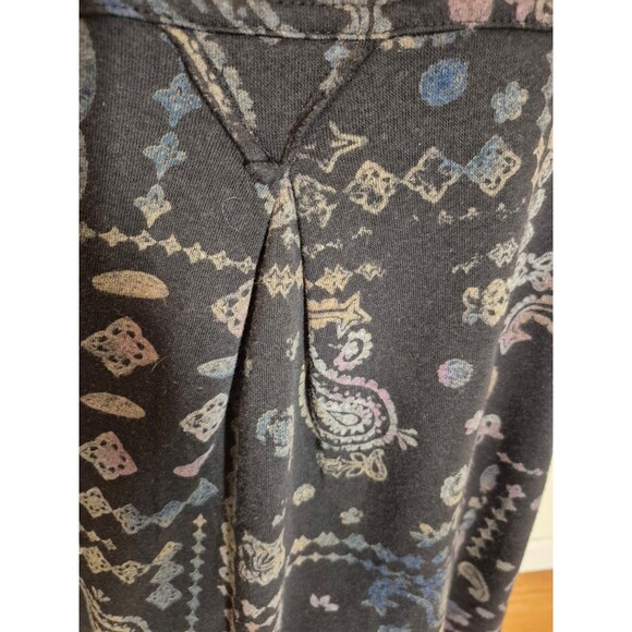 Vintage Havana Boyfriend Fleece Button Down Boho Paisley Sweatshirt Sz L - Picture 5 of 8